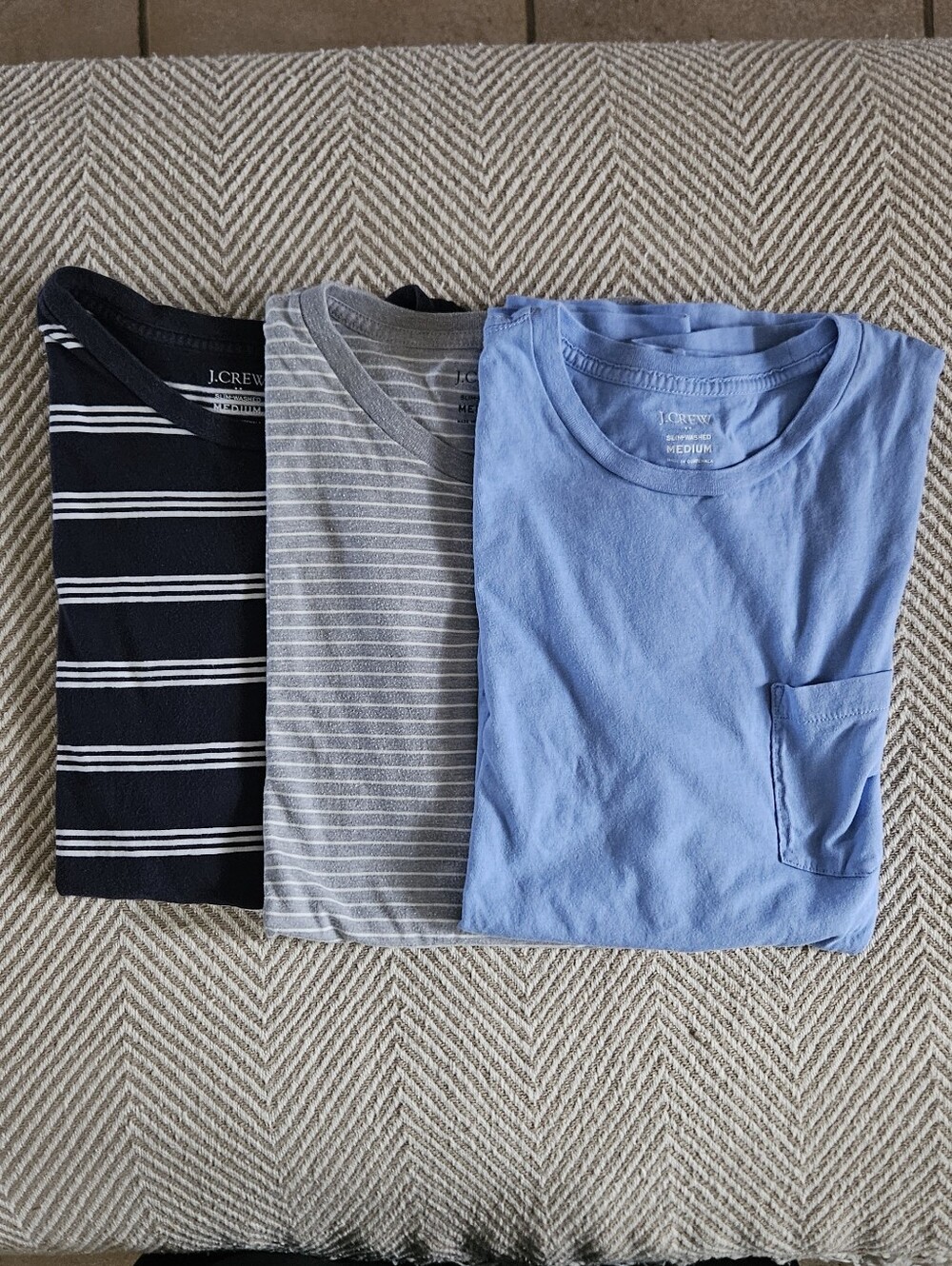 Three J. Crew Men’s Short Sleeve Tee